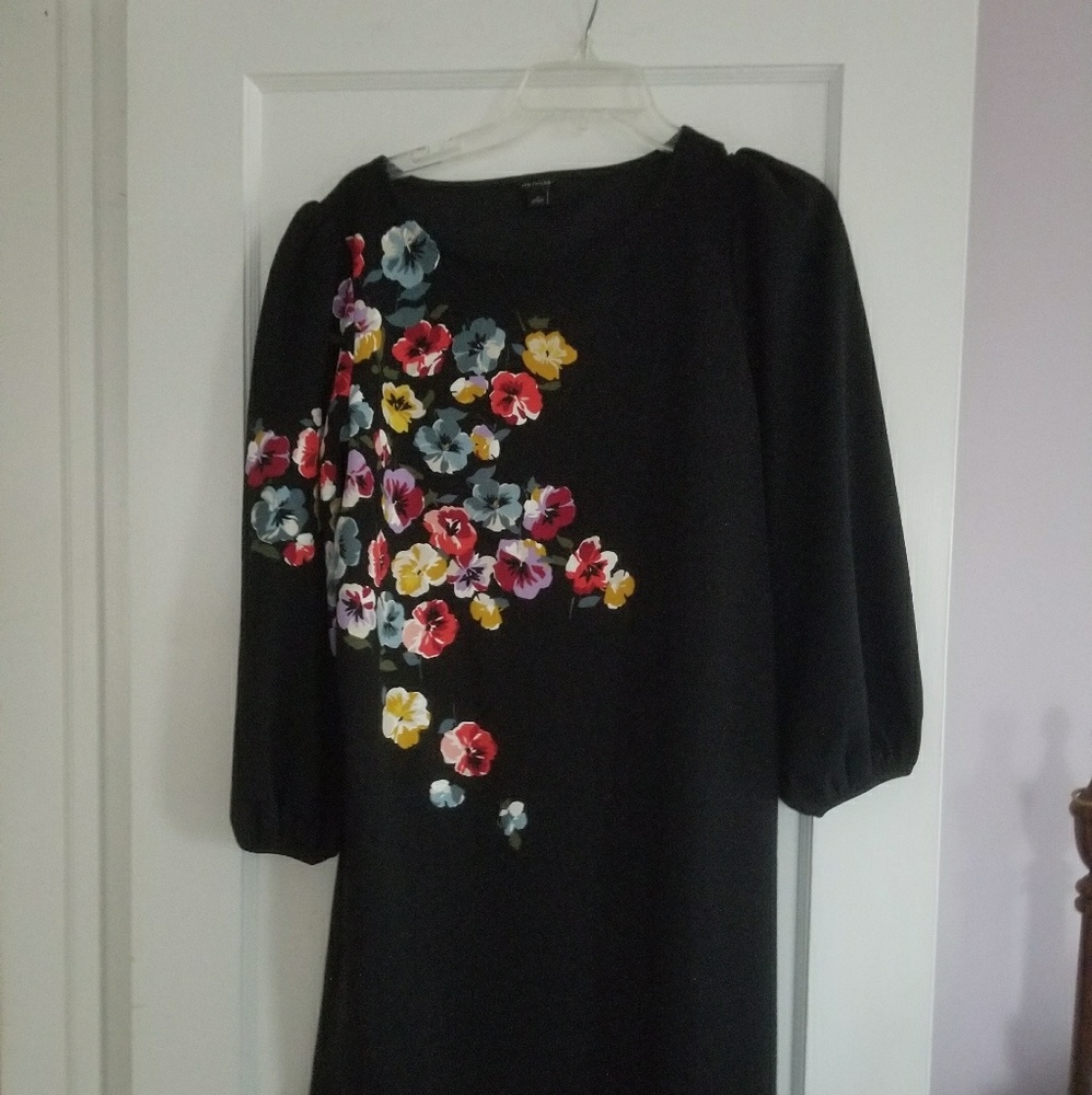 Ann Taylor Floral & Black Dress